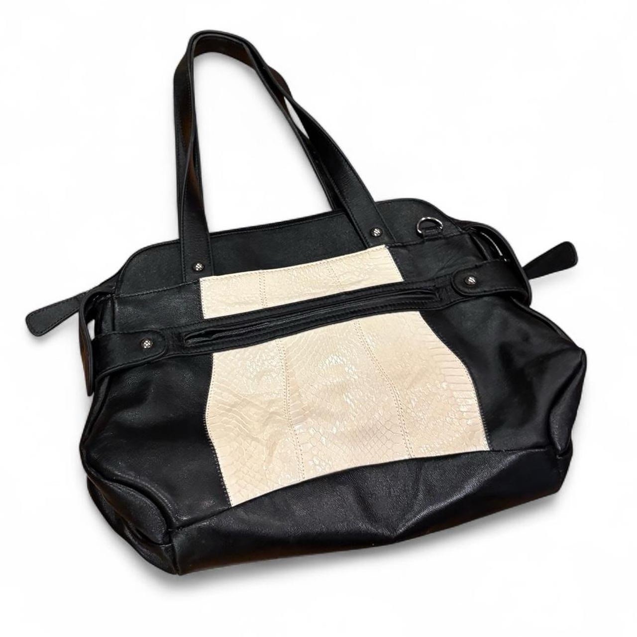 vintage Chi by Carlos Falchi Leather w/ Snakeskin print bag - multiple pockets