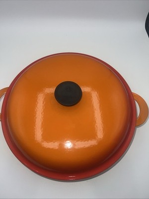 Vintage Le Creuset #30 Enamel Cast Iron Braiser Ducth Oven Flame