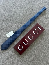 GUCCI MEN'S TIE CLASSIC GG PATTERN BLUE COLOR NWT