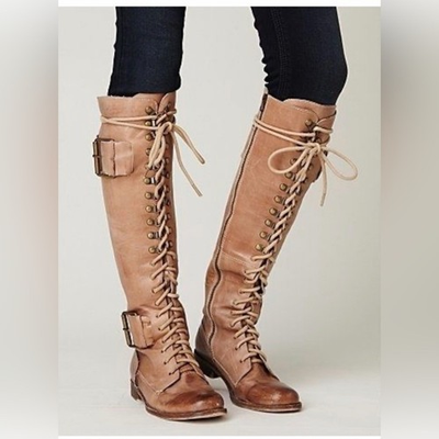 #ad Jeffery Campbell High Plains lace up knee high boots size 7 $128.00