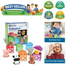 Peekaboo Learning Farm - 10 Pieces, Ages 18  Toddler Learning Toys, Counting...