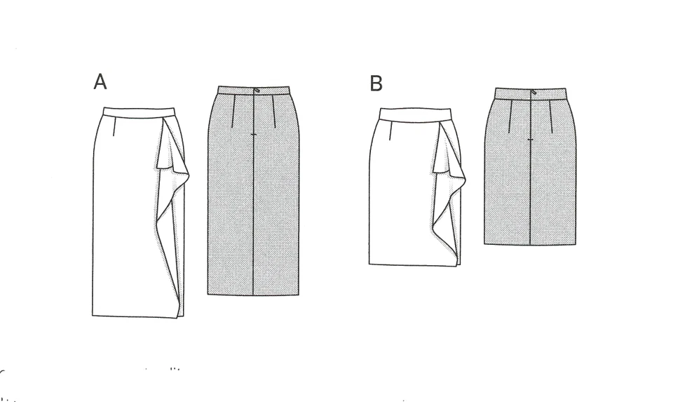 BURDA SEWING PATTERN 6571 MISSES 8-20 EASY MOCK WRAP SKIRT, SIDE FLOUNCE DETAIL - image 4 of 4