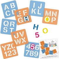 Schablonen Kinder Malen Zeichnen Basteln Set Alphabet Zahlen 8 StüCk 15X15Cm