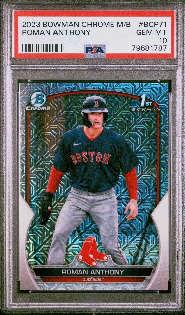 🔥 2023 Bowman Chrome Roman Anthony RC Mega Box Mojo Refractor 1st PSA 10