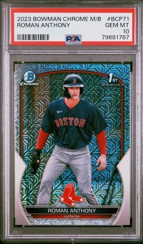 🔥 2023 Bowman Chrome Roman Anthony RC Mega Box Mojo Refractor 1st PSA 10