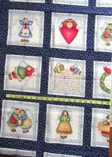 1 yd Cotton Fabric by Diane Marcum for Marcus Brothers 8" Squares Angels