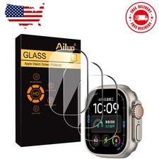 3 Pack Screen Protector for Apple Watch Ultra 4 3 2 Ultra Clear Tempered Glass