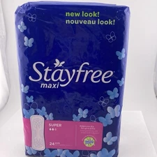 1) Stayfree Maxi Super 24 Pads Dry Cool Thermo Control DISCONTINUED