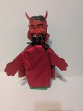 Devil hand puppet w/cape rubber head Halloween monster satan