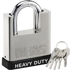 H&S 5 Keys 60mm Heavy Duty Padlock - Warehouse Container Garage Shutter Gate