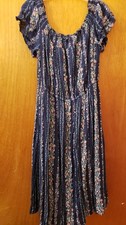 OLD NAVY Maxi DRESS Large FLORAL PRINT Navy Blue L Women's Clothes clothing  EUC