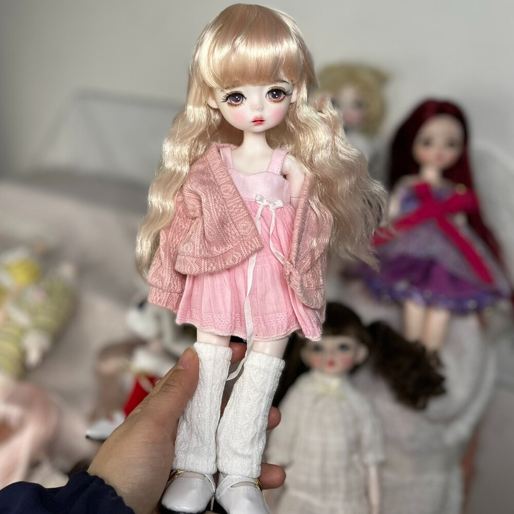 1/6 BJD Doll Cute 11 inch Height Girl Doll with Dress Coat