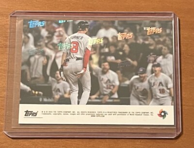 2023 TOPPS NOW WBC-60 TREA TURNER - NUMBERED 28/49 BLUE PARALLEL