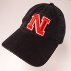 Nebraska Cornhuskers Adidas Black Ball Cap Adjustable Baseball Hat