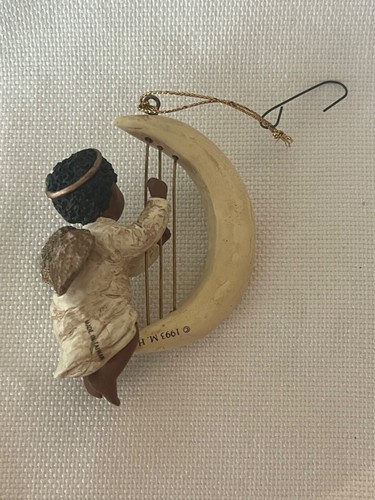ADORNO ARPA ÁNGEL LUNA por Martha Holcombe 1993 Vintage - Imagen 2 de 4