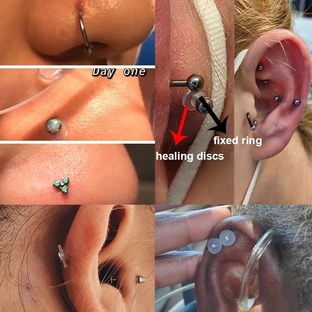 Silicone Piercing Healing Discs Flexible Anti Hyperplasia Saucer For Ear  Stud