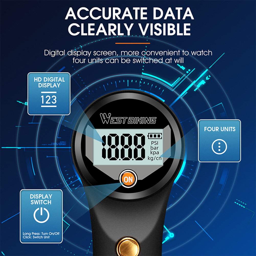 Bike Air Shock Pump Accurate Digital Gauge Bike Pump Highpressure