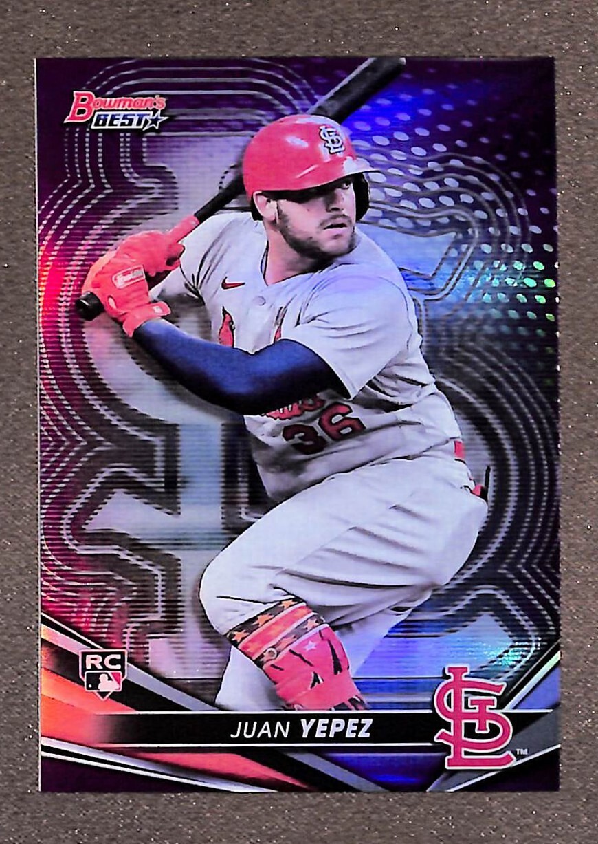 2022 Bowman's Best Purple Refractor #15 Juan Yepez /250 Rookie
