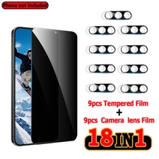 9Pcs Privacy Tempered Film With Lens Film For Samsung Galaxy S24/S24+/ S24Ultra