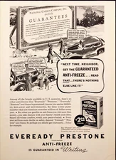 1937 Everready Presgtone Anti-Freeze Vintage Print Ad