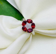 Red Garnet Gemstone 925 Sterling Silver Beautiful Handmade Ring Women's Gift