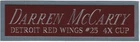 DARREN MCCARTY DETROIT RED WINGS NAMEPLATE FOR AUTOGRAPHED Signed HOCKEY JERSEY
