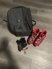 Indoor Roller Skates With Skate Bag, Wrist Guards, and tightening Tool.