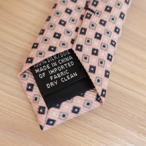 Foulard Tie Mens Black Pink Micro Silk Formal Casual Suit Dress Preppy Wide IZOD - Picture 7 of 8
