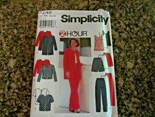 7249 Simplicity Pattern Misses 2 HOUR Jacket Pants Shorts Knit Top SIZE AA