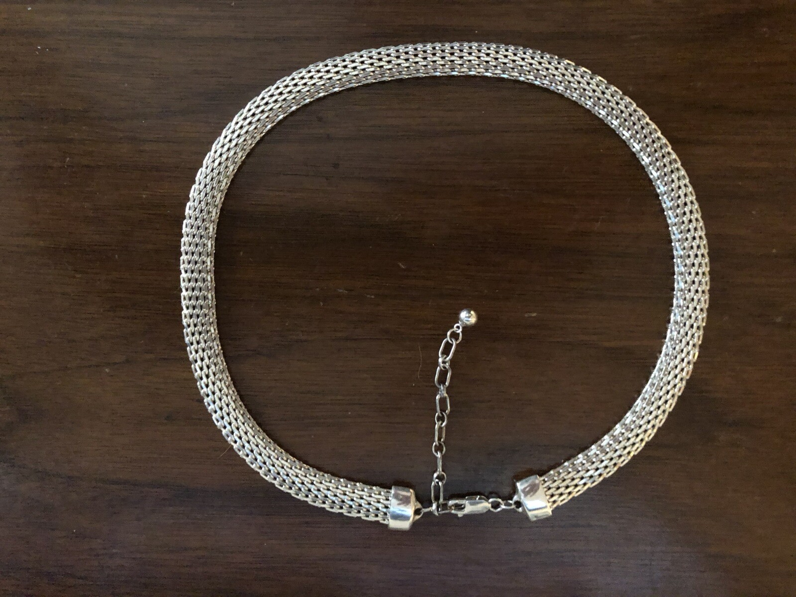 Godfrey Carter Vintage QVC 925 Silver Mesh Omega Necklace