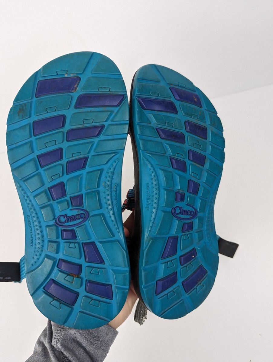 Chaco Youth ZX1 Eco Tread Teal Blue Geometric Pattern