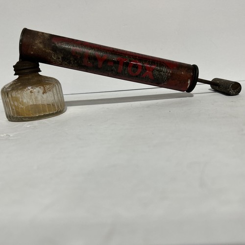 Vintage FLYTOX Hand Sprayer Glass Bottle Loc B4 eBay