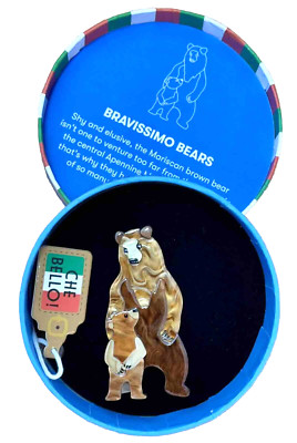 Erstwilder Che Bello - Bravissimo Bears Brooch. NIB.