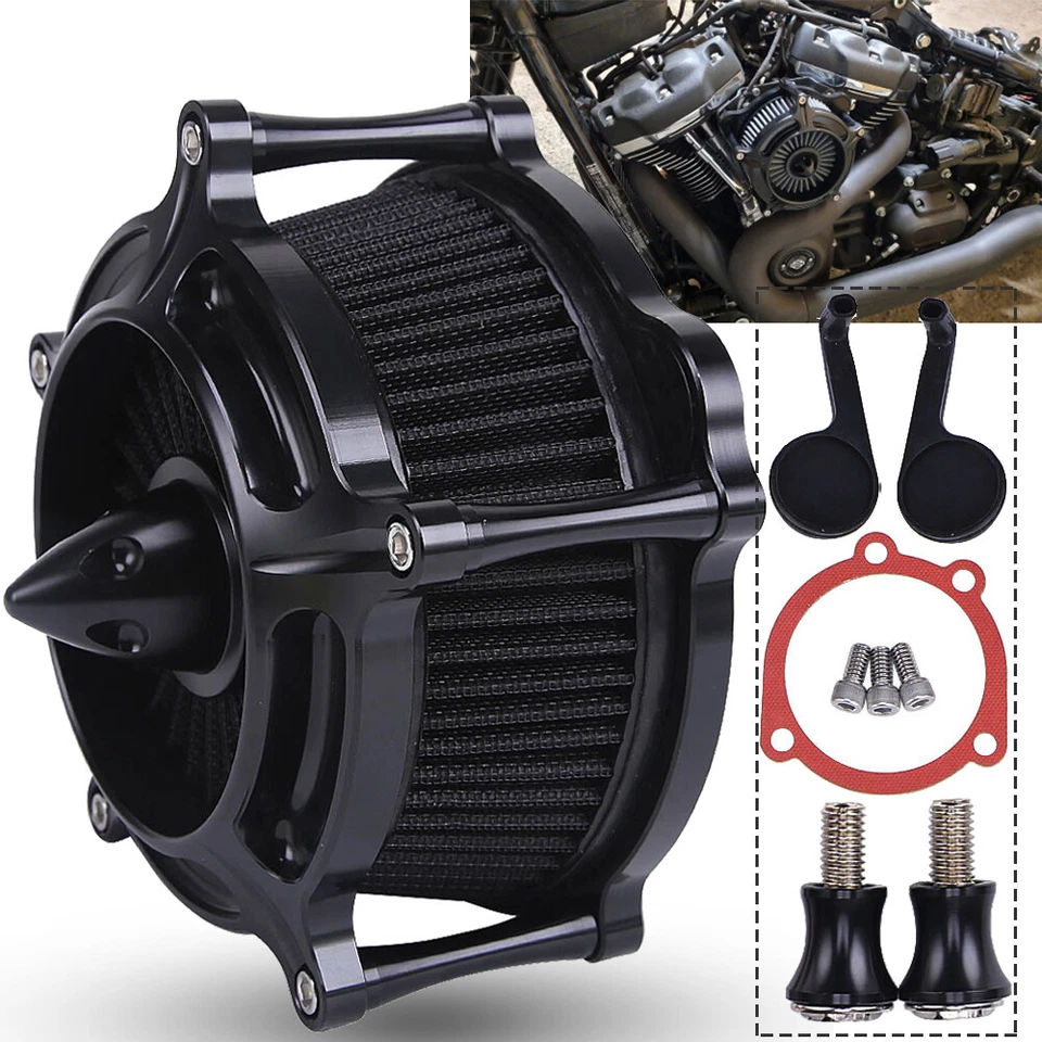Filtro de admisión de filtro de aire de turbina negro para Harley Sportster Iron 883 1200 48 72 Foto 2 de 4