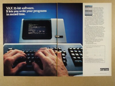 Vax Mini Computer 1979 DEC Digital VAX-11/780 Computer 32-bit Software vintage print Ad ...