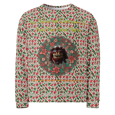 ''Two Front Teeth'' Unisex Sweatshirt Ugly Christmas Sweater Gross X-mas