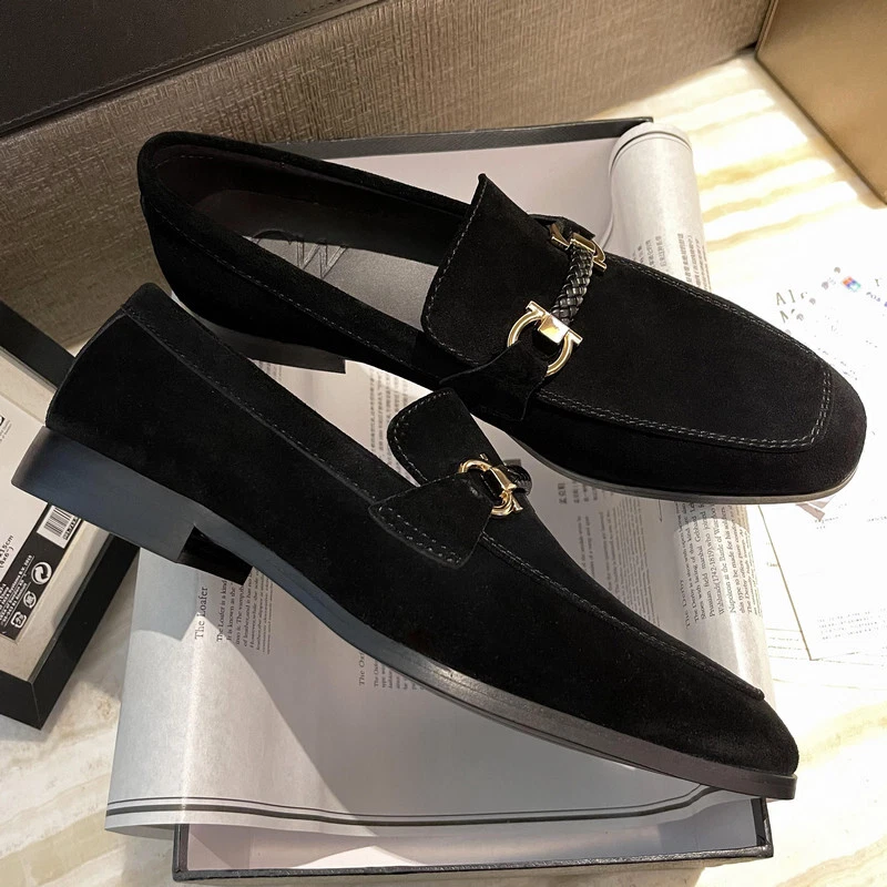 Italian Style Men Real Suede Leather Slip on Loafer Casual Business Shoes Spring - Image 2 of 4