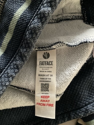 Women’s Fat Face The Airlie 1/4 Zip Navy Blue Striped Top Size 10 - Picture 10 of 11