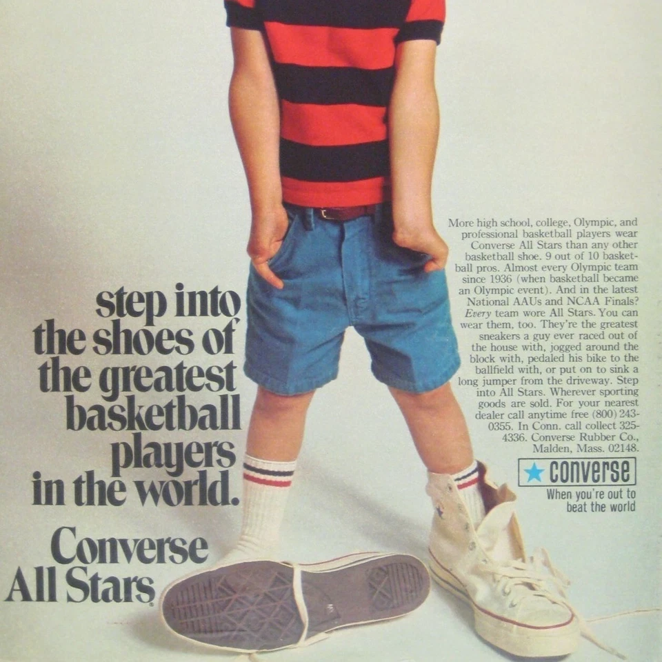 Zapatos de baloncesto Converse All Stars vintage con estampado publicitario años 60 niños Foto 2 de 2