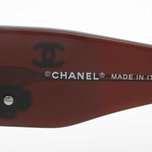 Chanel Coco Mark Camila Sunglasses Plastic Brown With Black Flowers On Arms - Picture 4 of 5