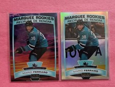 2-2019-20 O-Pee-Chee Platinum-MARQUEE ROOKIE SUNSET+RAINBOW-MARIO FERRARO-SHARKS