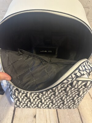 MICHAEL KORS Mens Cooper Logo Backpack White Black LOGO NWT Org