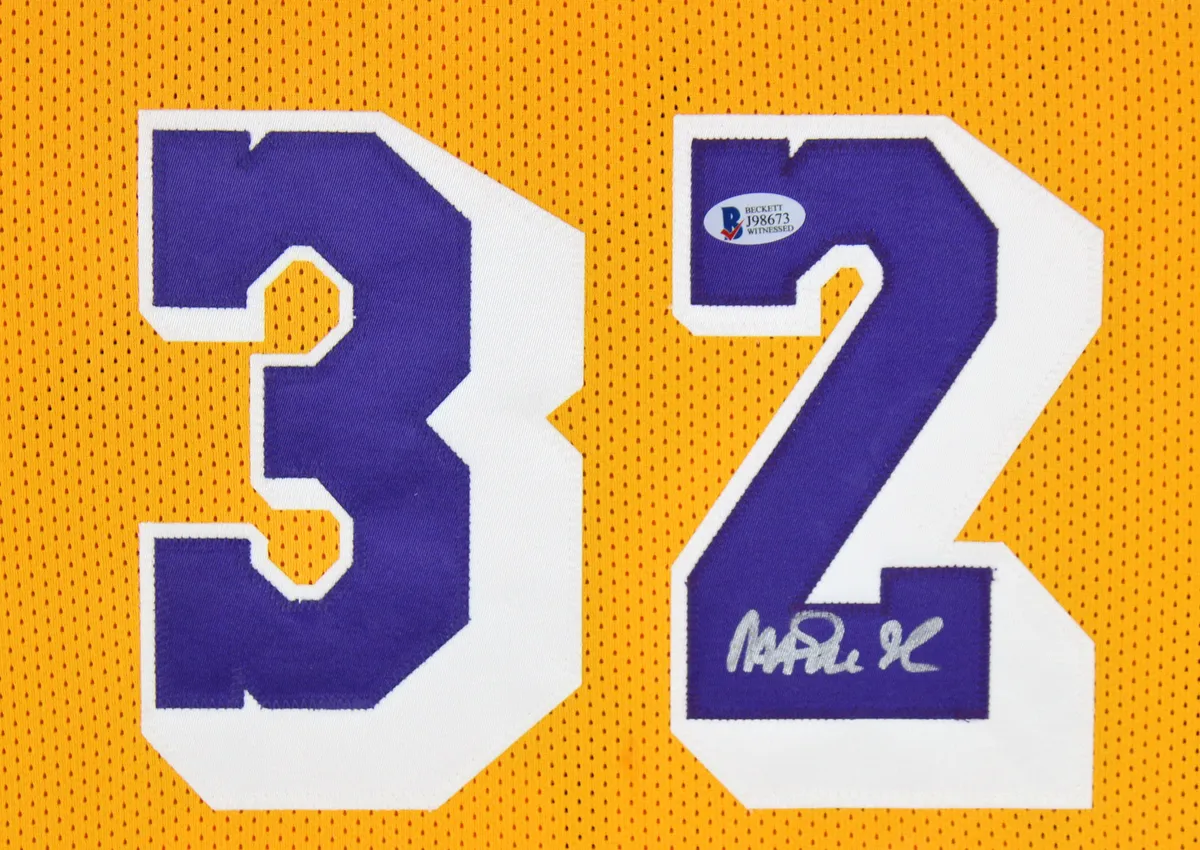 Magic Johnson Authentic Signed Yellow Pro Style Jersey Autographed BAS  Witnessed