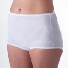 DIXIE BELLE 100 Nylon Full-Cut Scalloped Trim White Brief Size 6/Medium