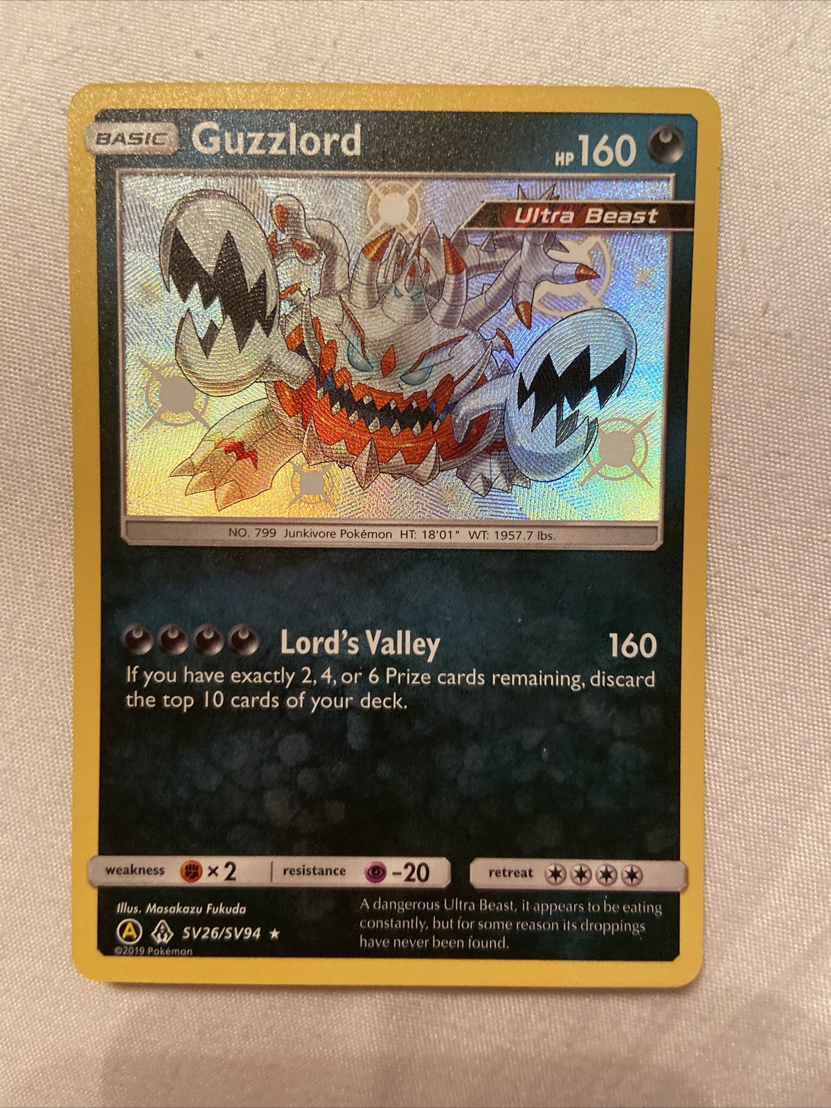Guzzlord SV26/SV94 Shiny Holo Rare- 2019 Pokemon Hidden Fates NM