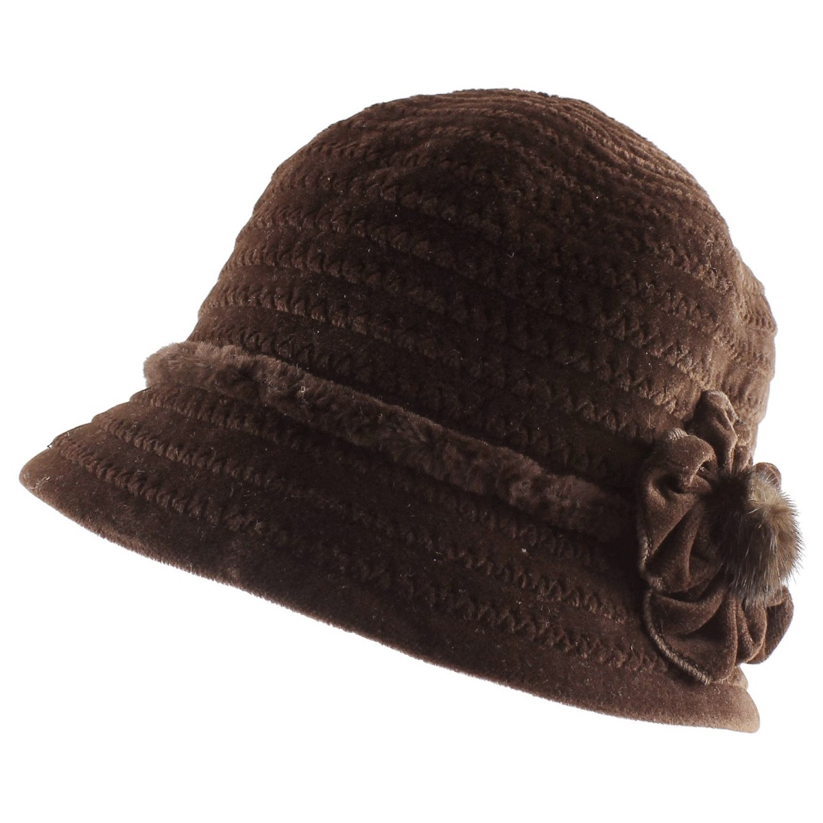 Vintage Knit Bucket Hat, 70% Acrylic 30% Cotton, Warm Winter Cloche Women main image 2