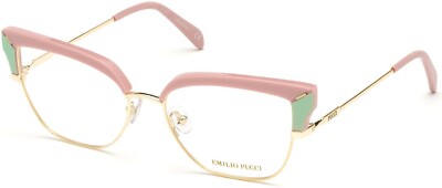 Emilio Pucci EP5147 074 Pink Plastic Cat Eye Optical Eyeglasses Frame 55-17-140