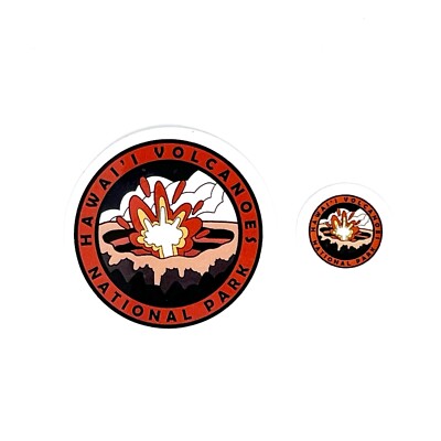 Hawaii Volcano NP Sticker Set - 52mm (2 inches) and 24mm (1 inch)