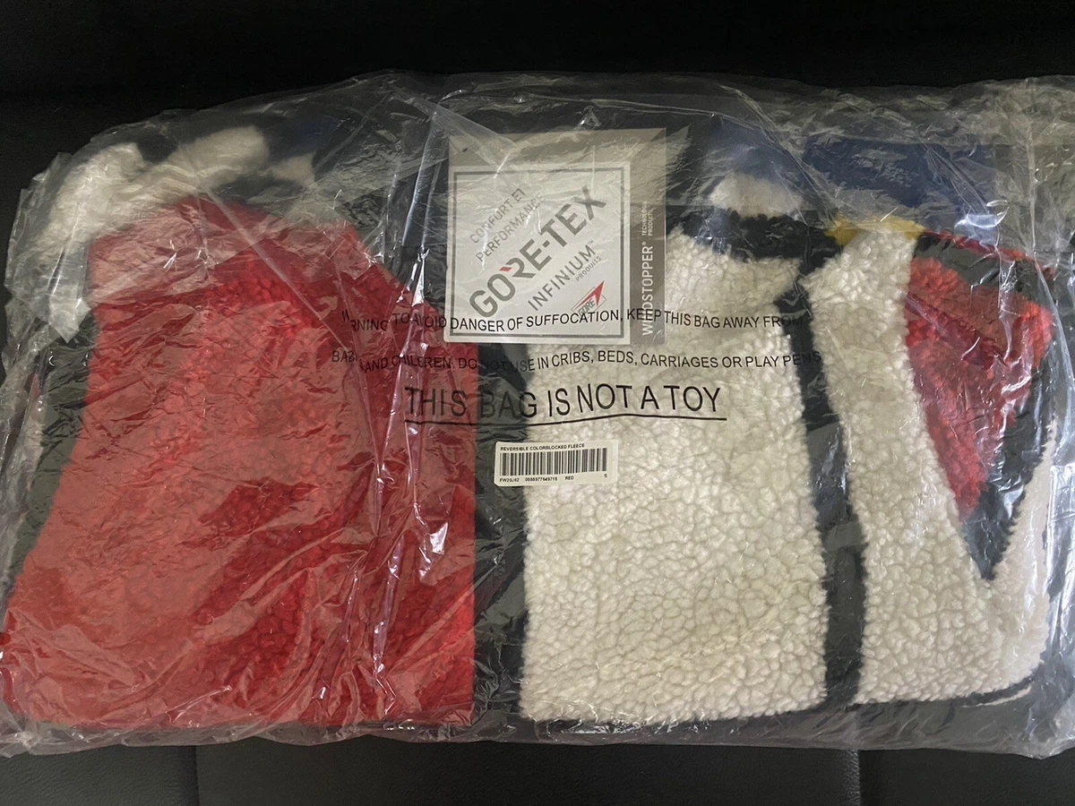Supreme Reversible Colorblocked Fleece Jacket Red FW20 - Size