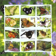 NIUAFO'OU - 2012 MNH "Farfalle" Imperforato e Traforato 2 Fogli Souvenir!